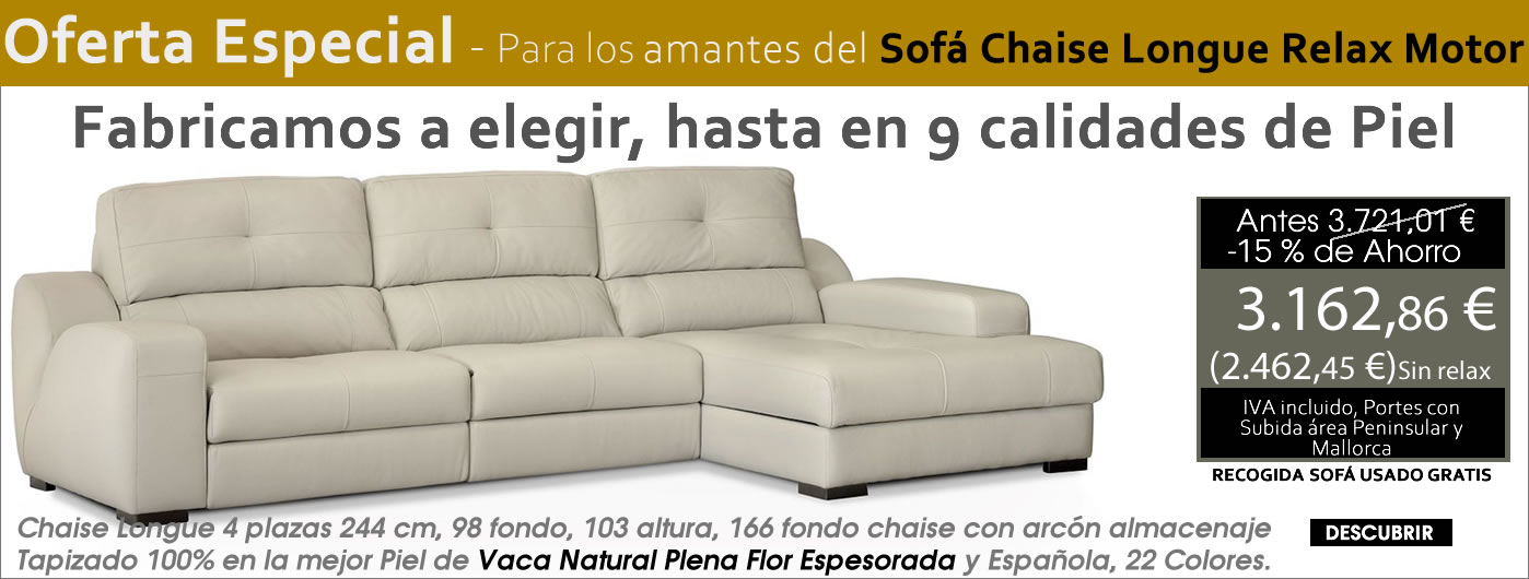 CHAISE LONGU PIEL NATURAL